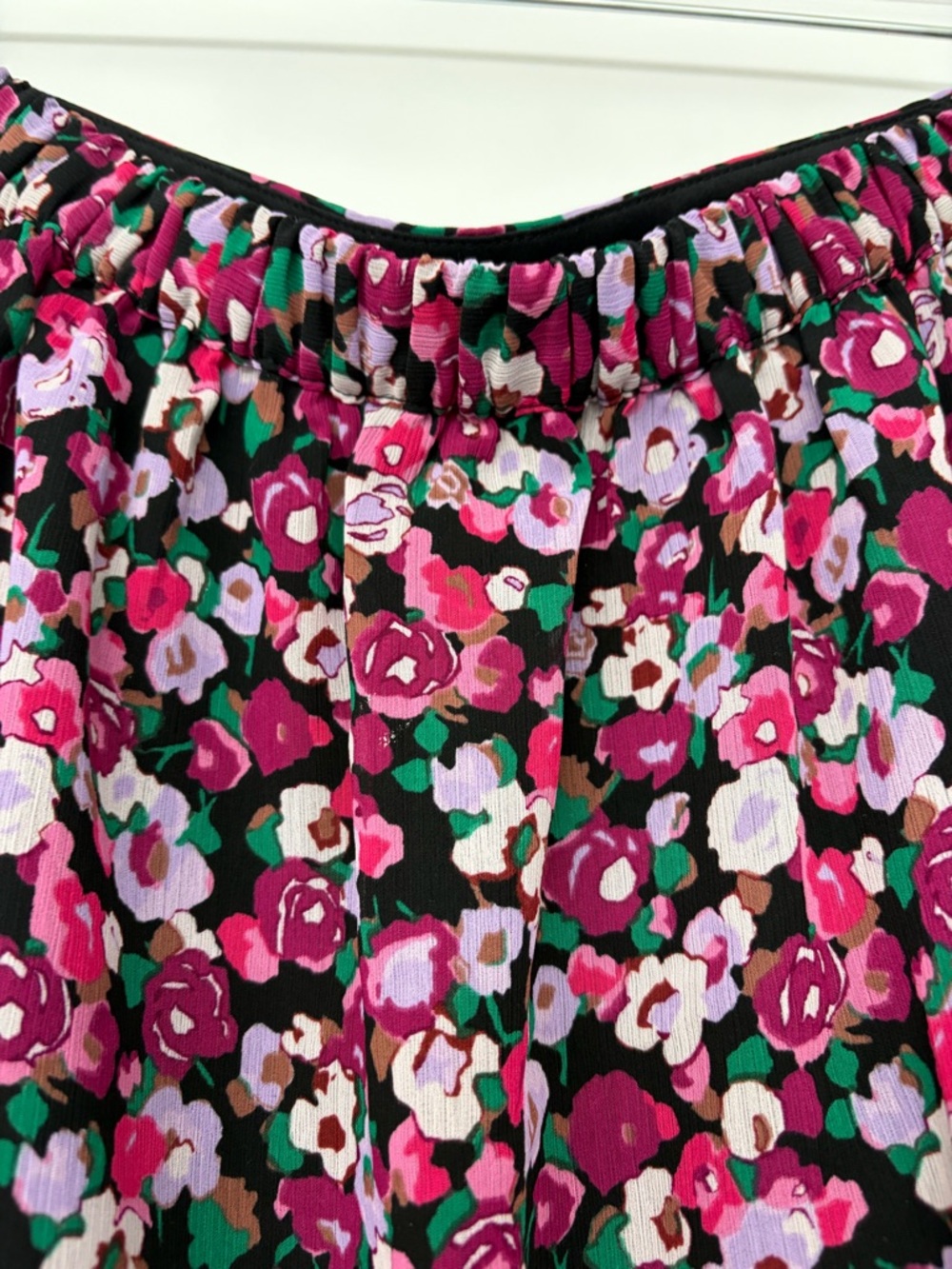 J. Crew Factory Pink and Black Floral A-line Midi Skirt - Picture 4 of 9